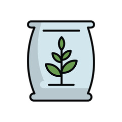 fertilizer bag icon with white background vector stock illustration