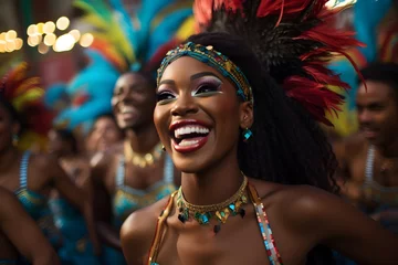 Fototapeten Lively Rio de Janeiro Carnival: Samba Parade Spectacle © czfphoto