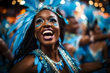 Fotobehang Epic Rio Carnival Moment: Samba School's Enthralling Performance © czfphoto