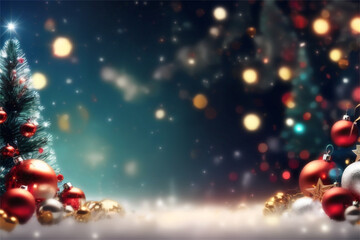 christmas decorations with lights background