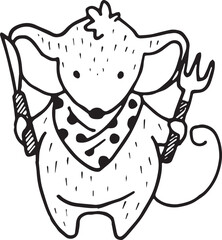 Hand Drawn Cute Animals Vector EPS File Digital Download