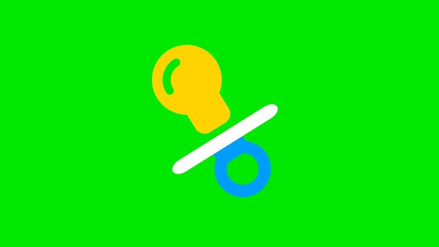 Animated pacifier icon. Animation, pictogram, motion graphics.