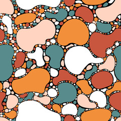 rock seamless pattern, abstract liquid-shaped elements, organic shapes