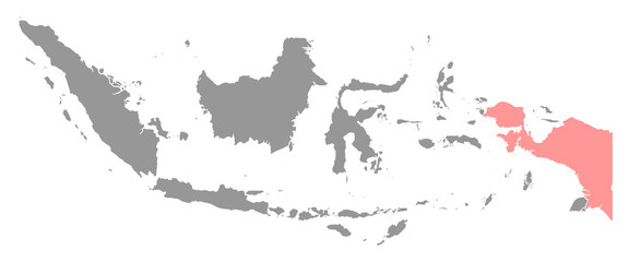 Western New Guinea map, region of Indonesia. Vector illustration.