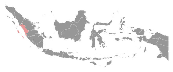 West Sumatra province map, administrative division of Indonesia. Vector illustration.