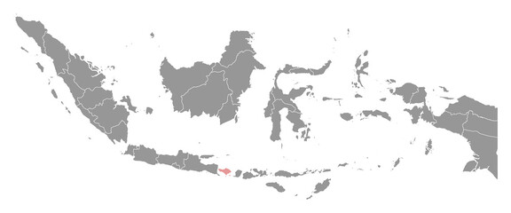 Bali province map, administrative division of Indonesia. Vector illustration. - obrazy, fototapety, plakaty