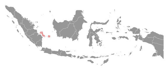 Bangka Belitung Islands province map, administrative division of Indonesia. Vector illustration.