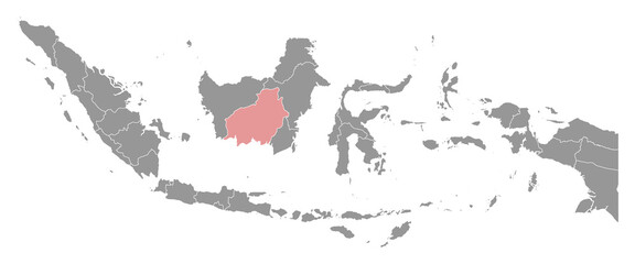 Central Kalimantan province map, administrative division of Indonesia. Vector illustration.