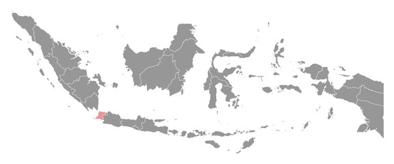 Banten province map, administrative division of Indonesia. Vector illustration.