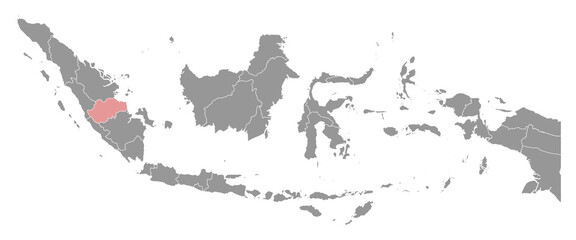Jambi province map, administrative division of Indonesia. Vector illustration.