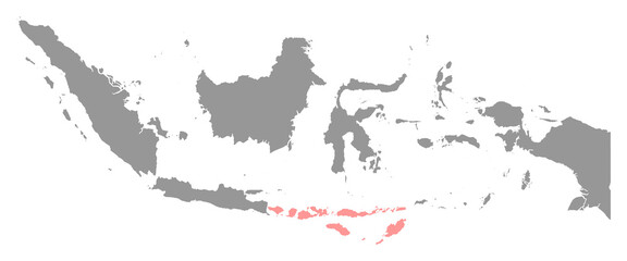 Lesser Sunda islands map, region of Indonesia. Vector illustration.