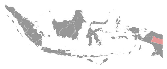 Highland Papua province map, administrative division of Indonesia. Vector illustration.