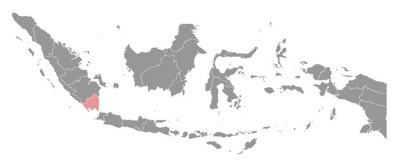 Lampung province map, administrative division of Indonesia. Vector illustration.