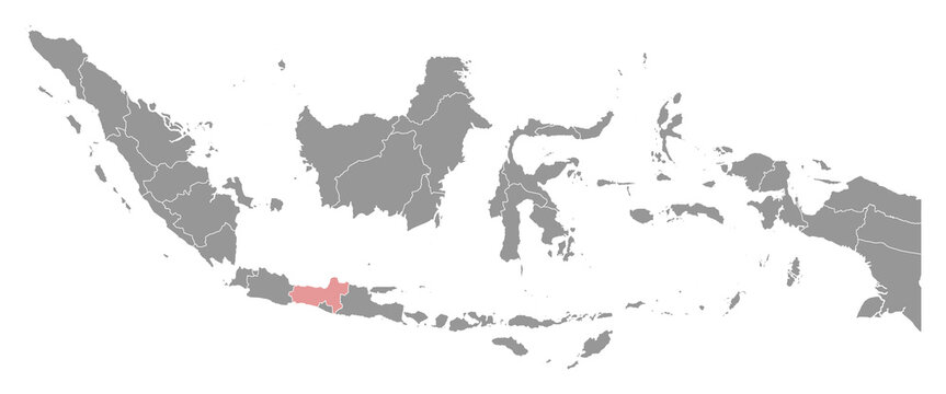 Central Java province map, administrative division of Indonesia. Vector illustration.