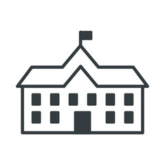 School building icon vector on trendy design