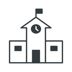 School building icon vector on trendy design
