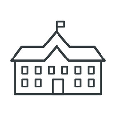 School building icon vector on trendy design