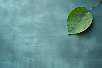 leaf on a concrete background. Generative Ai
