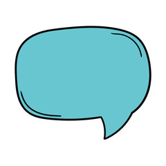 A hand-drawn doodle of a speech bubble on a white background.