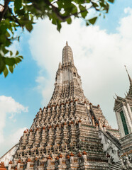 Wat Arun Temple of dawn the famous beautiful landmark in Bangkok Thailand. Wat Arun temple in a...
