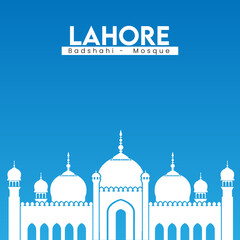 badshahi mosque vector illustration