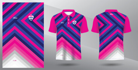 blue and pink sublimation polo sport jersey design
