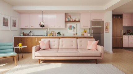 living room interior design retro style with pastel color and material scheme living room house beautiful modern retro style decorative ideas cocnept