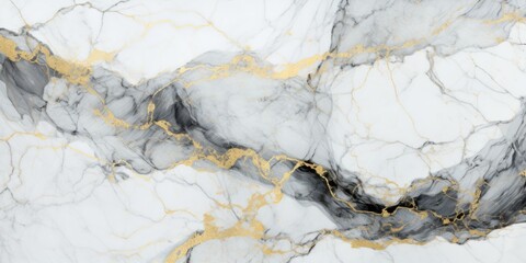 White marble stone texture with gold and gray veins