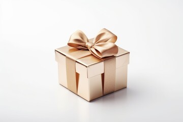 Gift gold box isolated on a white background