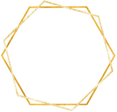 Gold hexagon frame