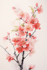 illustration of cherry blossom branch