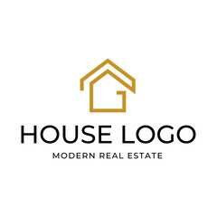 Real Estate logo, Builder logo, Roof Construction logo design template vector illustration