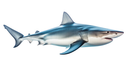 side angle view shark isolated transparent background png