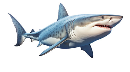 Fototapeta premium side angle view shark isolated transparent background png