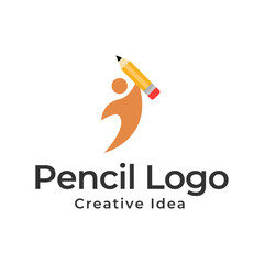 pencil vector illustration icon and logo of education on white background