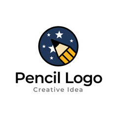 pencil vector illustration icon and logo of education on white background