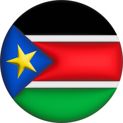 3D Flag of South Sudan on circle