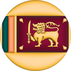 3D Flag of Sri Lanka on circle - 692956564
