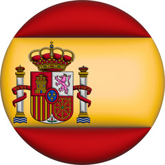 3D Flag of Spain on circle - 692956565