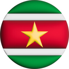 3D Flag of Suriname on circle - 692956587