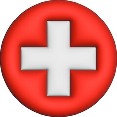 3D Flag of Switzerland on circle - 692956591