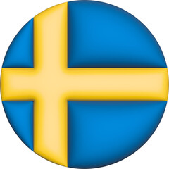 3D Flag of Sweden on circle - 692956593