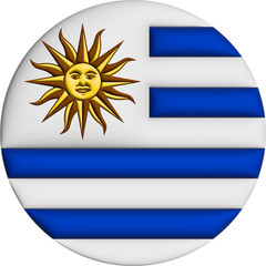 3D Flag of Uruguay on circle - 692956707