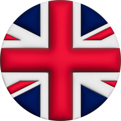 3D Flag of United Kingdom on circle - 692956710