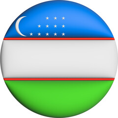 3D Flag of Uzbekistan on circle - 692956725