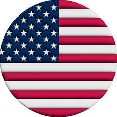 3D Flag of United States of America on circle - 692956731