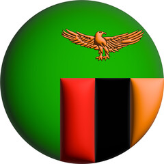 3D Flag of Zambia on circle - 692956778