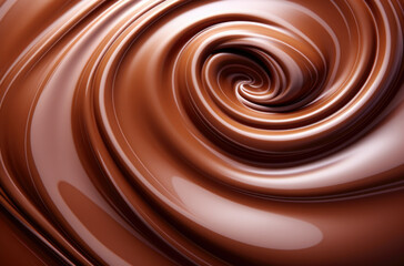 swirl of melted dark chocolate background, sweet liquid cocoa dessert.