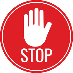 stop hand icon vector