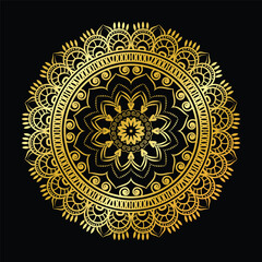 mandala design background in gold color